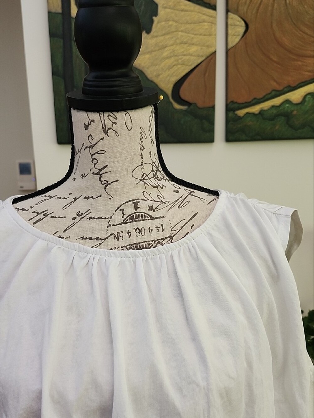 Anthropologie White Sleeveless Bubble-Hem Cropped Top - Picture 2 of 7